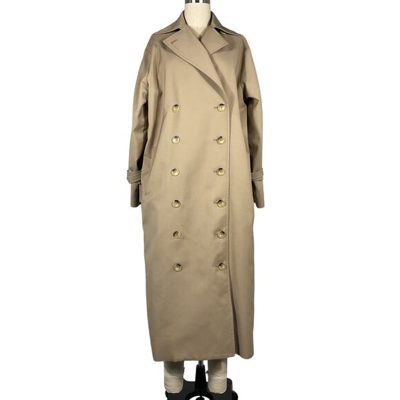 Toteme Beige Double-Breasted Trench Coat - Picture 2 of 6